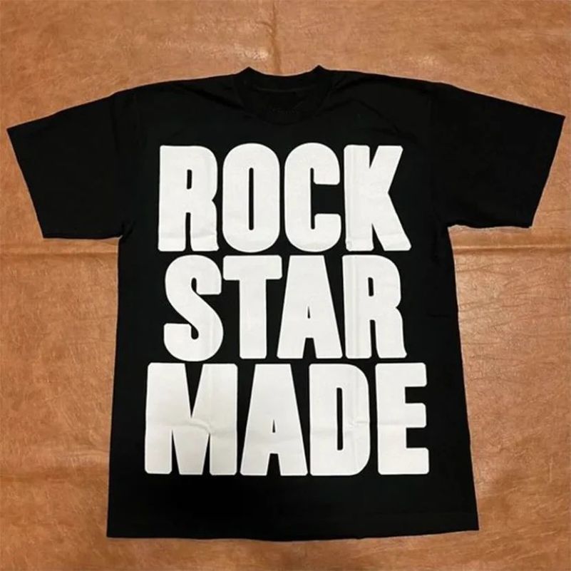 Rock Goth Fashion Mens Punk Grunge Hip Hop Rap Retro Letter Printed Short Tshirt Casual Over Y2K Cotton Street Wear 250226