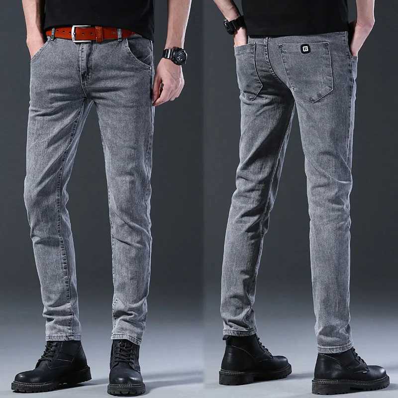 Trendy Men Retro Washed Snowflake Slim Fit Classic Jeans Male Casual Street Skateboarding Denim Pants Stretch Skinny Trousers X250227