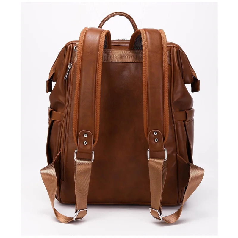 PU Leather Diaper Bag Backpack Waterproof Maternity Bag for Stroller Baby Mummy Bags PU Nappy Bag Large Capacity Bottle bag 250227