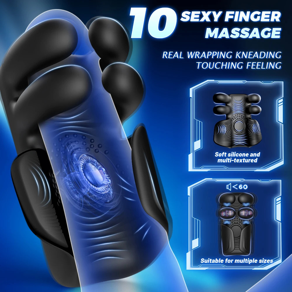 Male Masturbator Penis Massager Training Vibrator Glans Stimulator With Pinching Tapping Stroker Sex Toy For Delay Ejaculation 250227