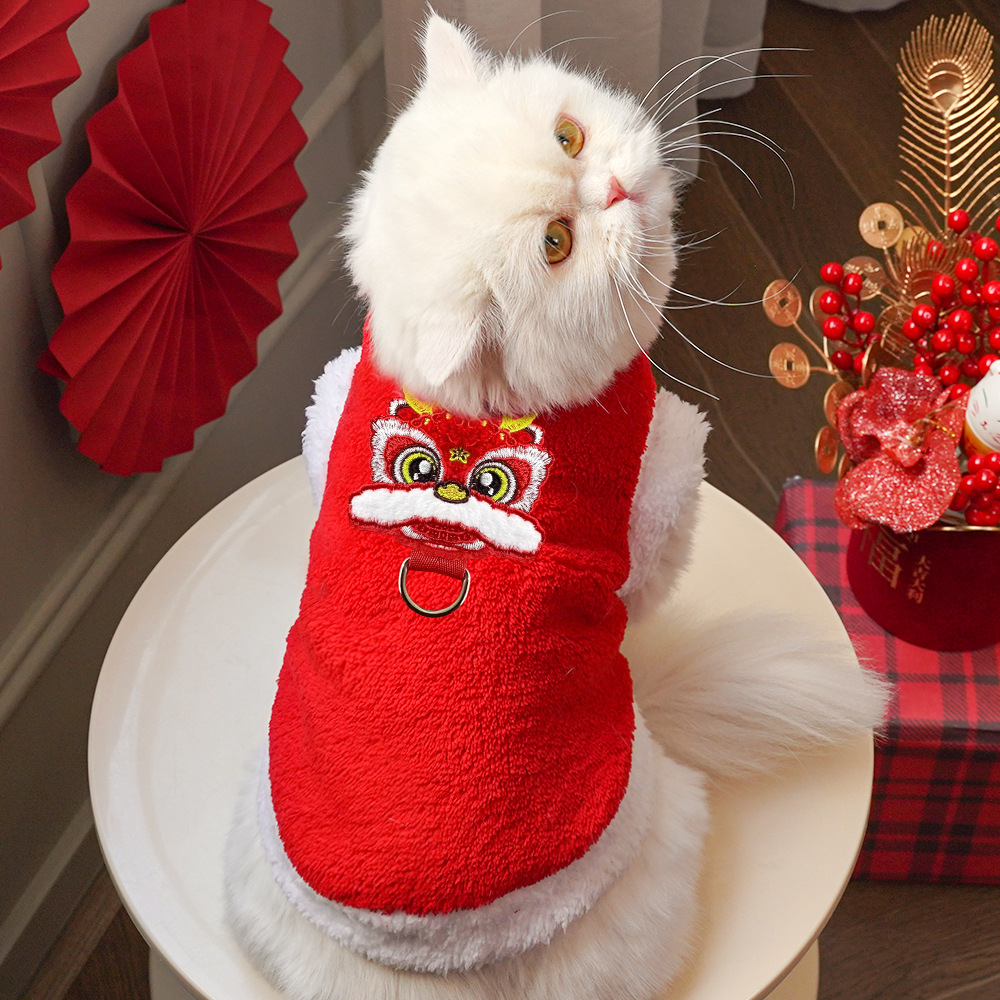 Festive Dog Apparel for the Year of the Dragon: Winter - suitable Clothes for Small - sized Teddy, Bichon and Pomeranian Dogs