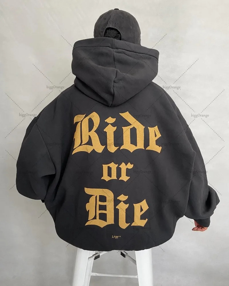 High Street Hip Hop Punk Rock Casual Loose Zipper Hoodie Men Retro Harajuku Y2K Fashion Versatile Oversized Sweatshirt Women 250227