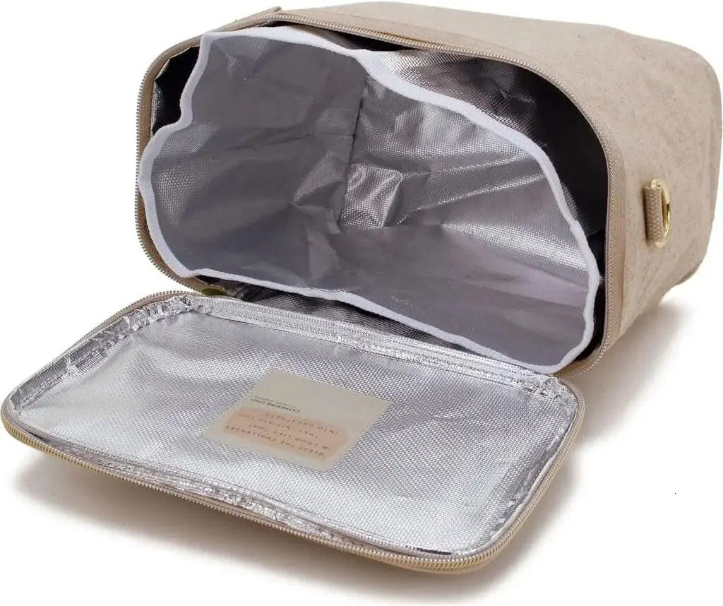 Ship from US Lunch baginsulated lunch bag for work travel and picnic linencotton machine washable 250227FBB