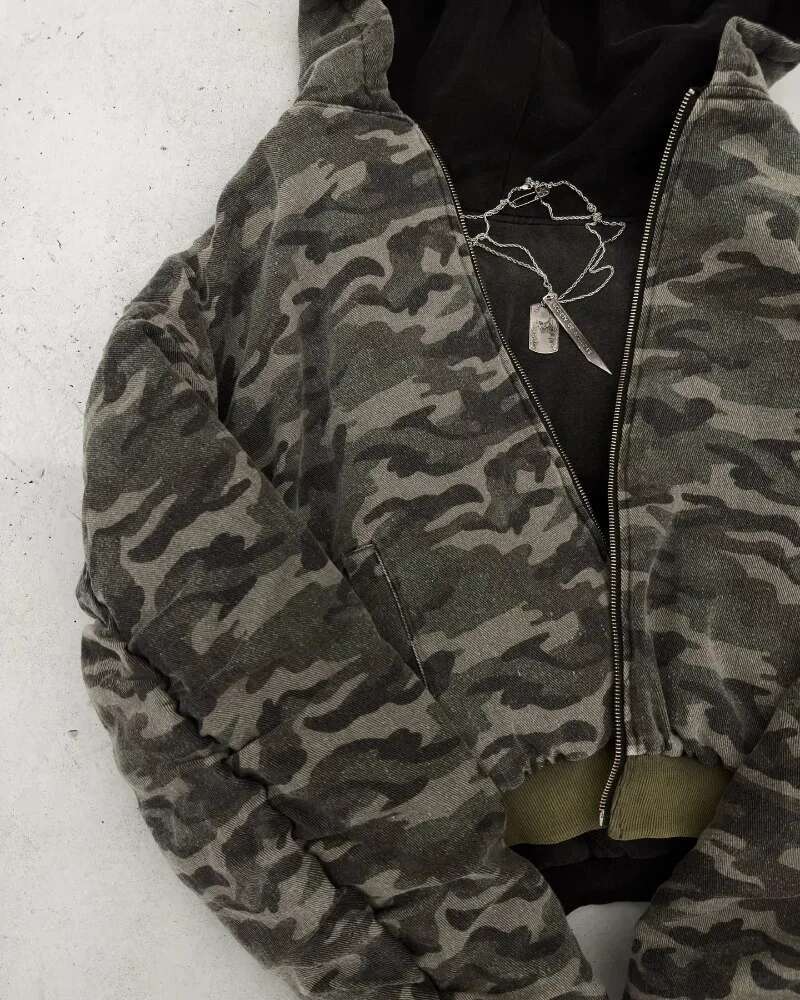 Y2K Retro Camouflage Reversible Jackets Warm Jacket for Women and Men Coats Clothes Haruku Hip-Hop Casual Street Wear