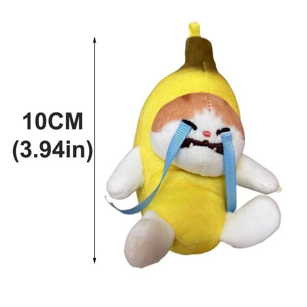 Fashionable voice keychain bag pendant cat doll interesting three key chain plush toy gift with crying creativity Free shipping