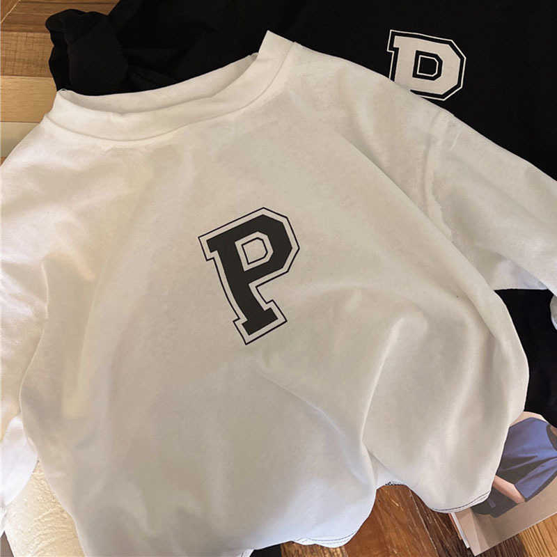 T-shirts Cotton boys T-shirt long sleeved autumn clothes childrens letter printed top womens baby base shirt spring and autumn childrens clothingY2502