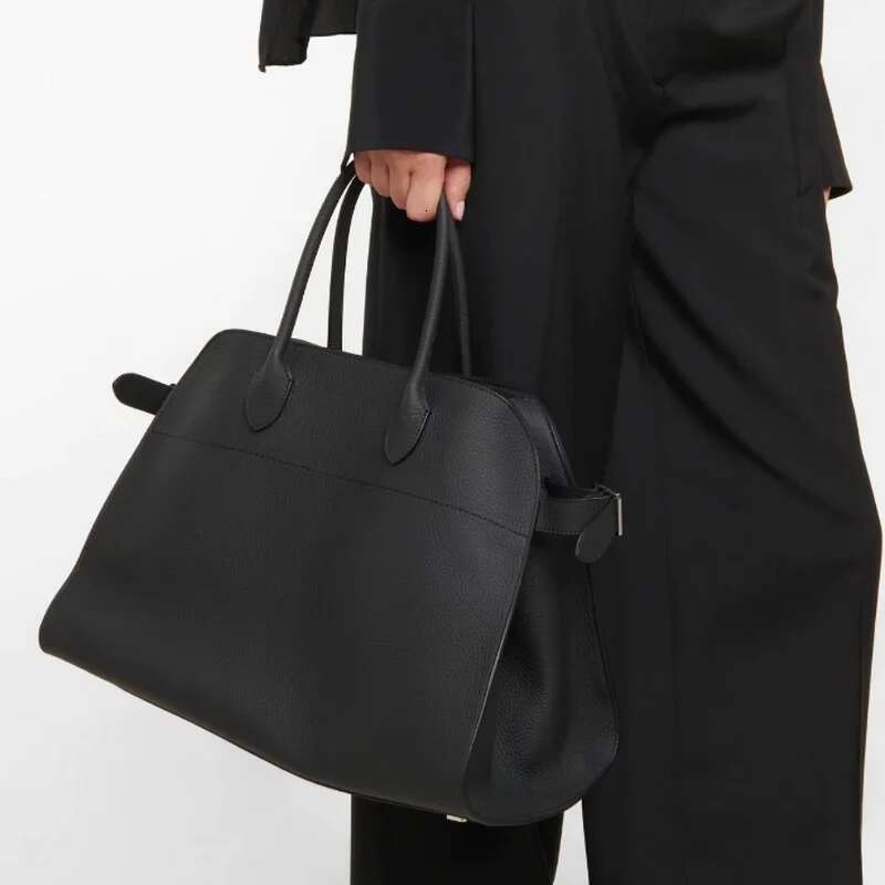 Design Handbag Leather High-Capacity Commuting Bag, Fashionable Cowhide Briefcase Tote Travel Bag