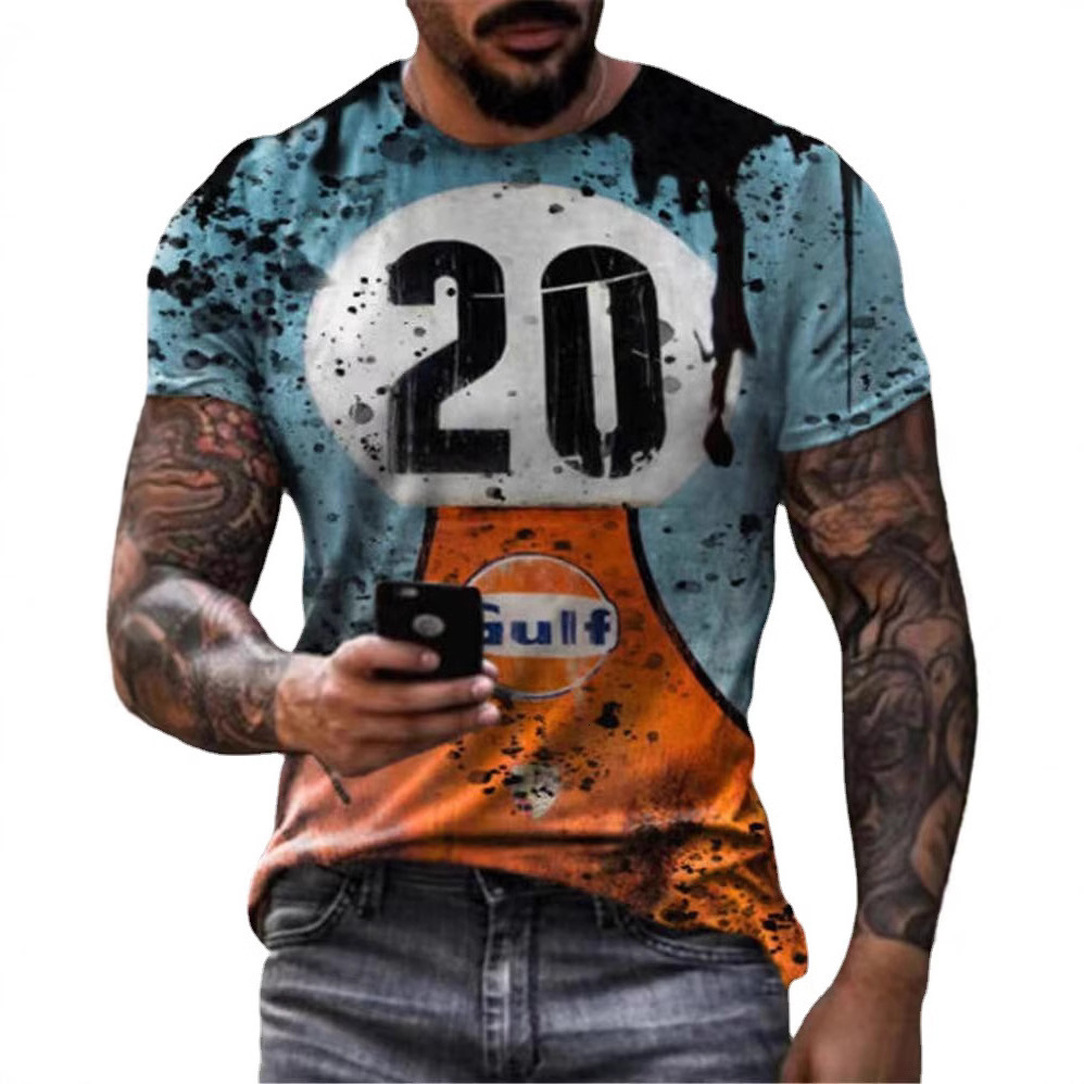 Designer 2025 Round Neck Summer Casual Youth Printed Basic Shirt T-shirt Men's Top