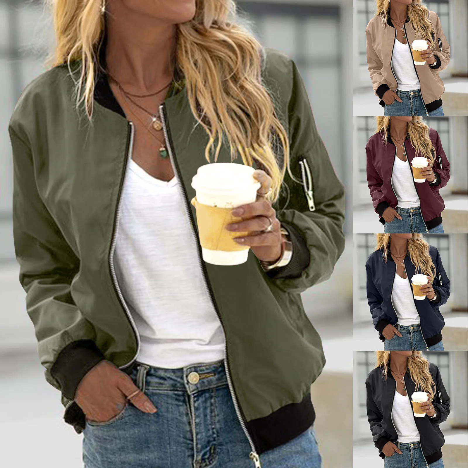 Trench Coat Women Spring Autumn Clothes Windbreaker Jacket Baseball Uniform Casual Loose Womens Clothing 250227