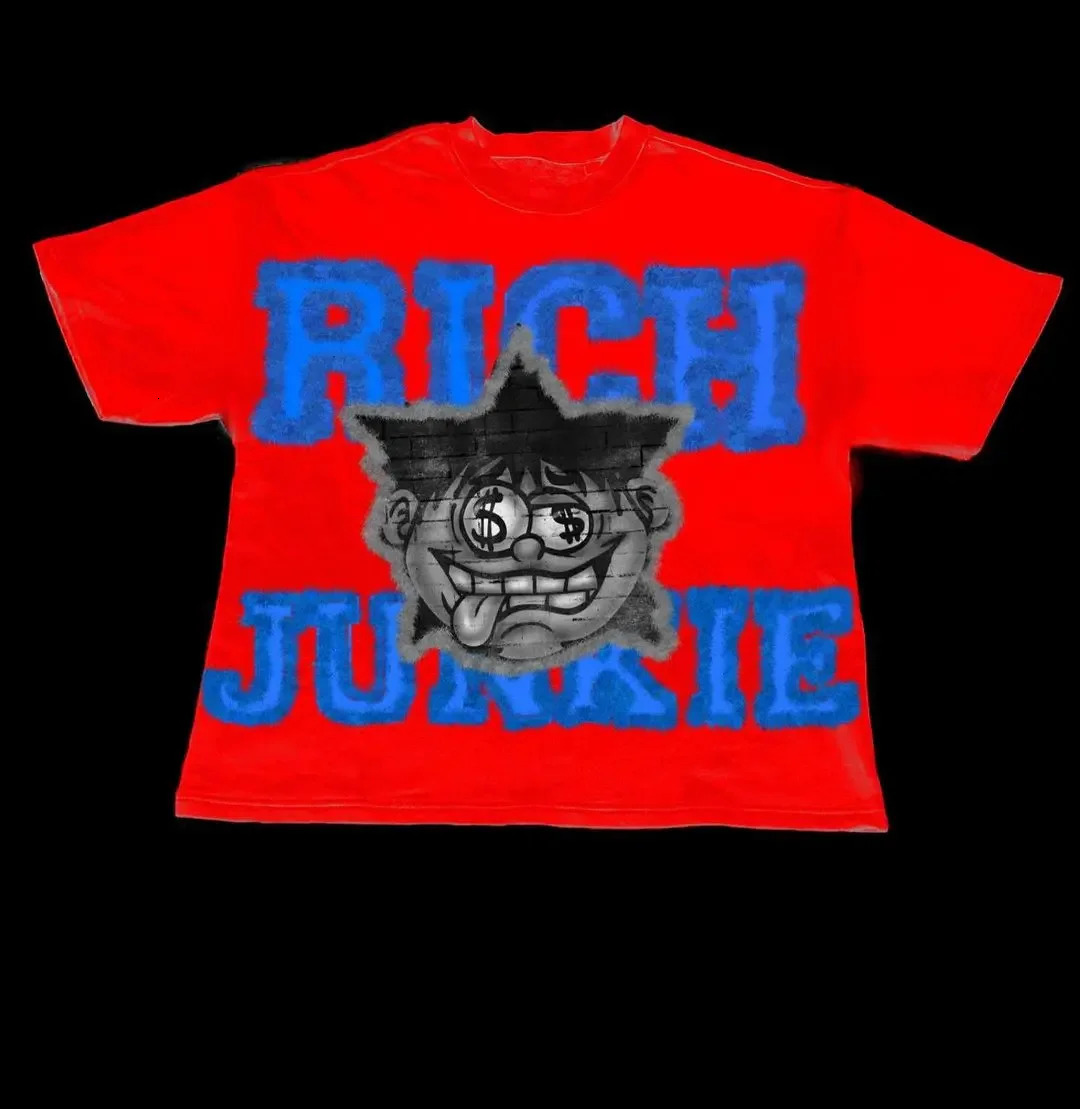 Summer Street Trend Harajuku HipHop Short Sleeve Graphic T ShirtsAmerican Gothic Dark Y2K English Graffiti Print Tshirt Mens 250226