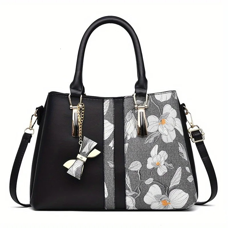 Ship from US Elegant embroidery 2way handbag womens cross shaped bag highend synthetic leather top handle wallet 250227FBB