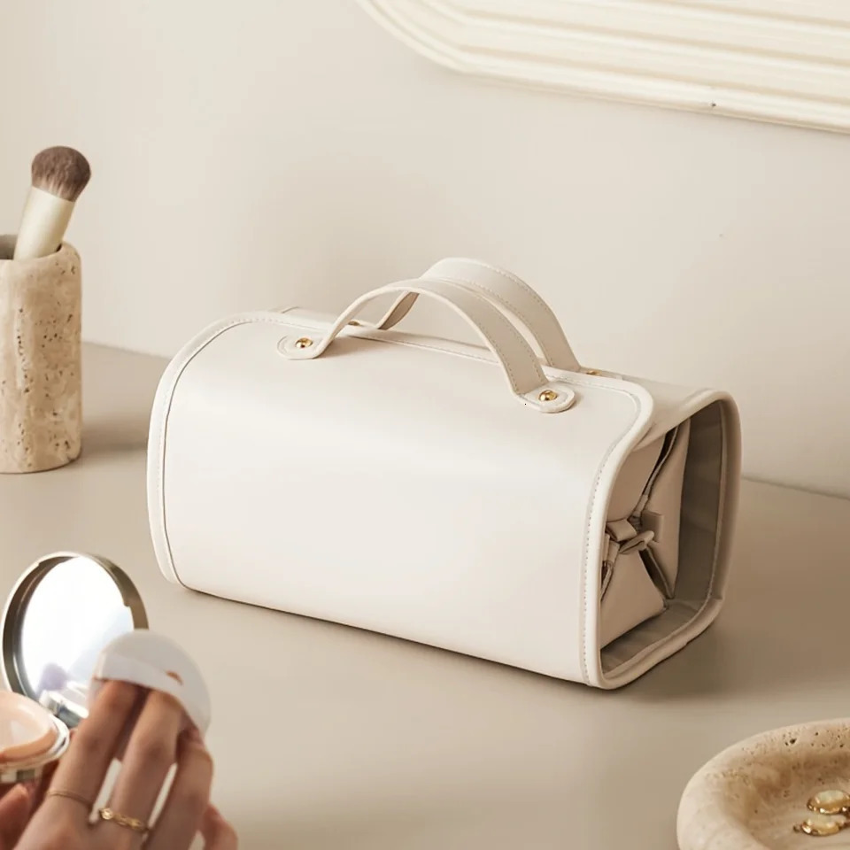 Ship from US Waterproof Folding Makeup Bag Detachable Portable Spacious Travel Organizer For Cosmetics And Toiletries Pu ScentF 250227FBB
