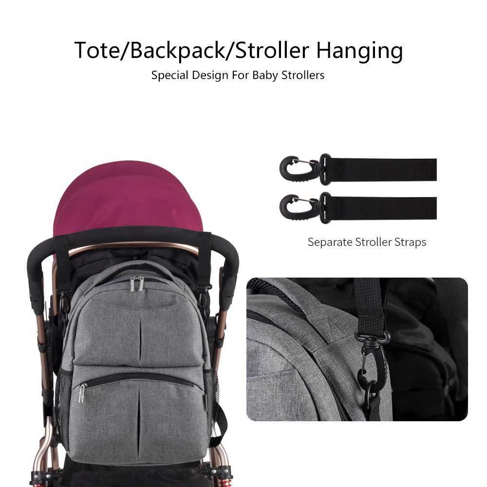 Diaper Bags Insular Solid Color Baby Diaper Changing Backpack Bag Multifunctional Baby Mommy Bag Waterproof Mummy Nappy Stroller Backpack Y250227VSPL