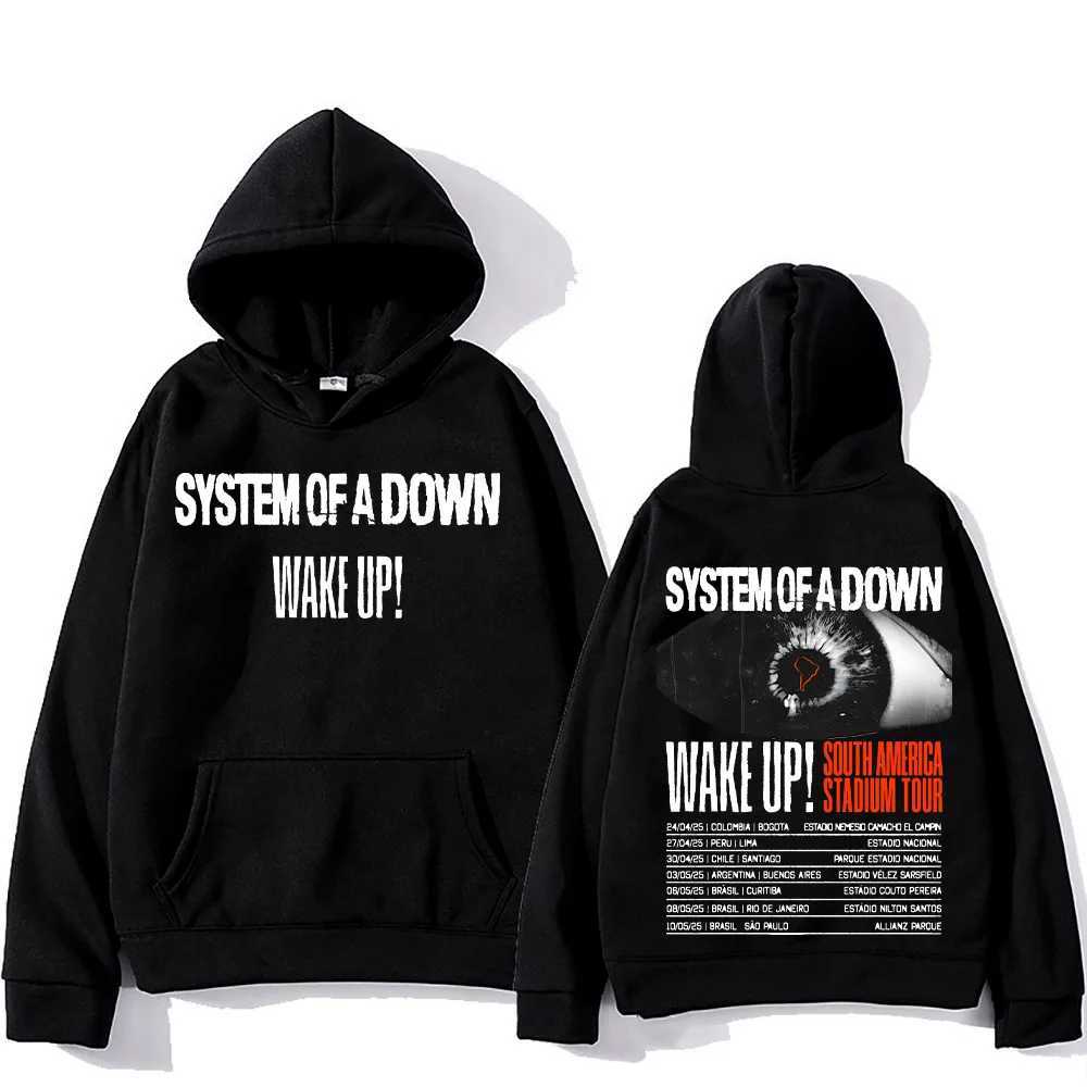 System-of-A Down Band Hoodies Wake Up South America Stadium Tour 2025 Pullovers Heavy Metal Trends Sweatshirts Unisex Hoody X250227
