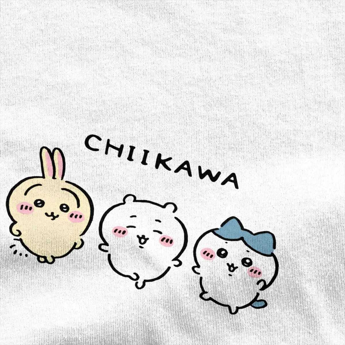 Cute Chiikawa T Shirt Beach Vintage T-Shirts 100% Cotton Harajuku T Shirt For Men Short Slve Pattern Ts X250227