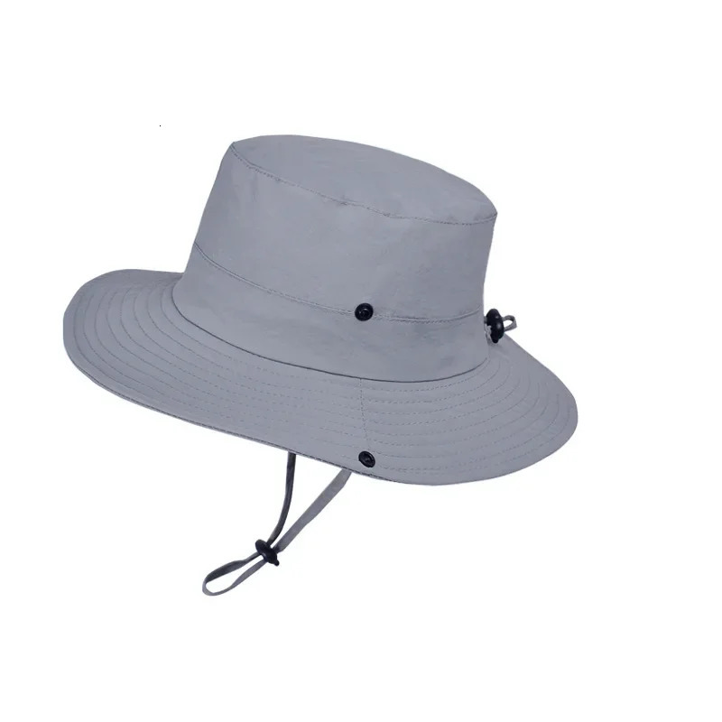 Summer Outdoor Large Eave Visor for Men Mountaineering Fishing Sun Protection Bucket Hats Waterproof Quick-drying Fisherman Hat 250218