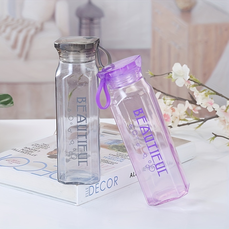 Creative 500ml Diamond Glass Water Bottle Custom logo Transparent Leakproof Gift Cup Convenient Kid Back to School Glass Bottles