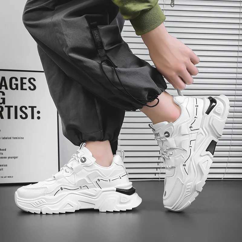 Mens thick soled casual sports shoes four season new outdoor soft soled comfortable running shoes versatile students sneakers Z250227