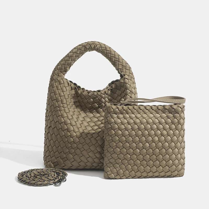 Women's Bags trend women's braided handbags Nylon woven Casual tote Shopping travel Beach genuine brand Versatile bag in promot