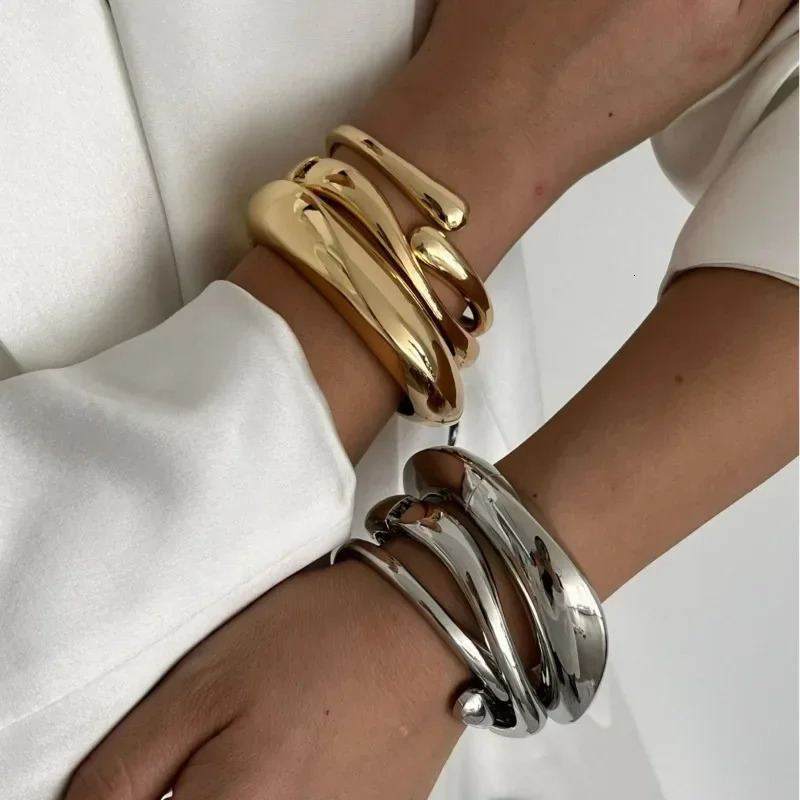 Bracelet for Women Sense Fashion Trend Metal Smooth Water Drop Hug Jewelry Pulseras Mujer Sterling Silver 925 Girl 250227