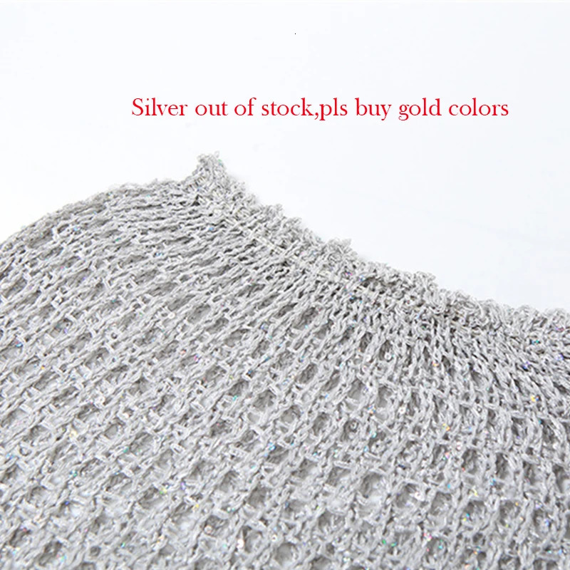 Gtpdpllt Y2k Sexy Two Piece Set Hollow Out Knit Sequin Hooded Crop Top And Mini Skirt Crochet Rave Festival Outfits For Women 250226