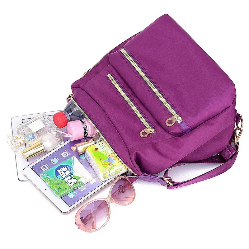 Ship from US 3in1 Bag with Double Zippers Waterproof Fashion Handbag and Shoulder Gift for Women Nylon Oxford Messenger Bags 250227FBB