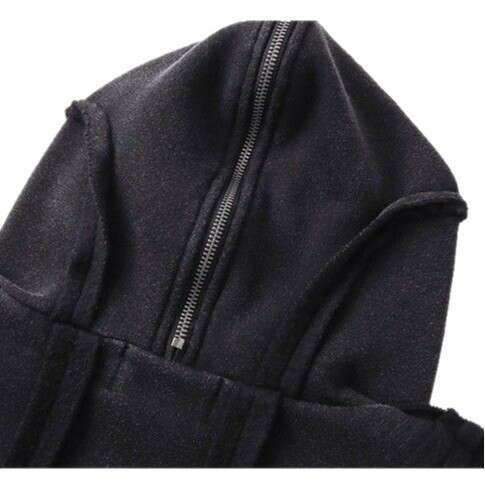 Women's niche coat autumn new loose zipper hooded washed design cardigan sweatshirt