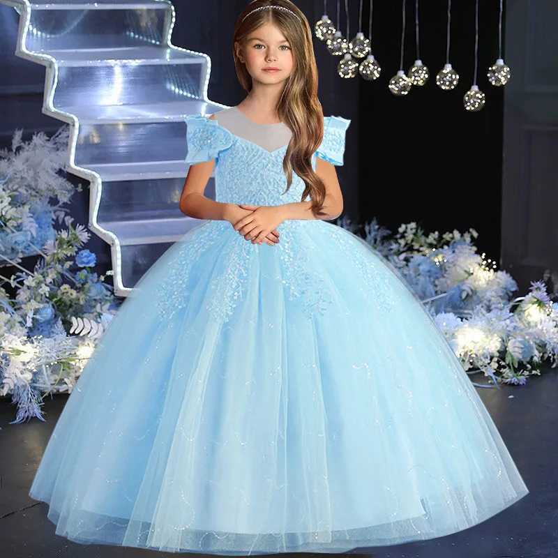 Girl's Dresses Flower Girl Dress Wedding Kids Tulle Princess Long Dresses Girls Dresses Lace Beaded embroidery Festival Party Dress Y2502276HFQ