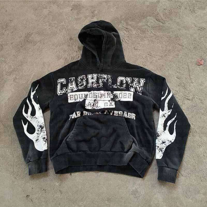 Y2K Gothic hip-hop with letter print for vintage style hoodie