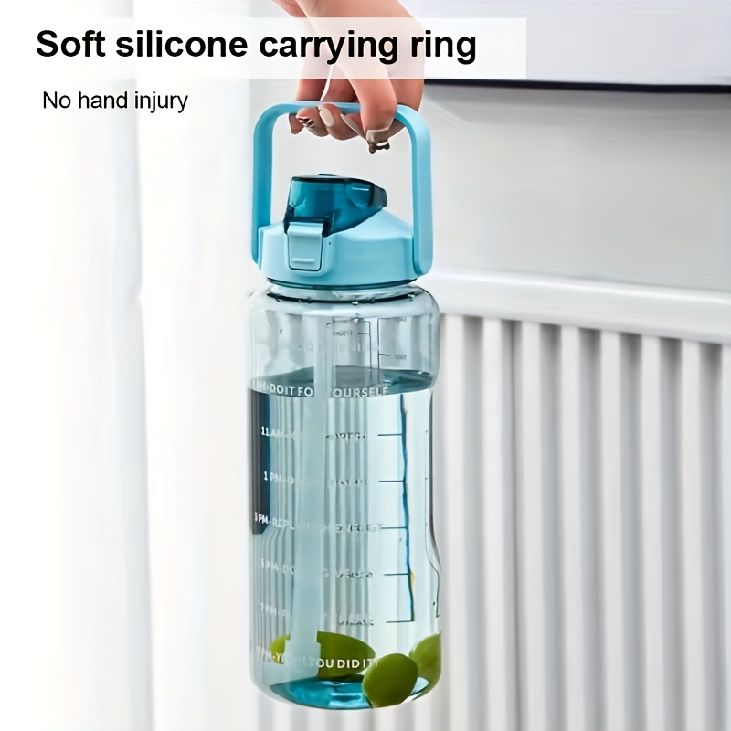 2 Litre Gym Sports Bottle Drinking Jug Motivational Gallon Water Bottle with Time Keeping Marker and Straw