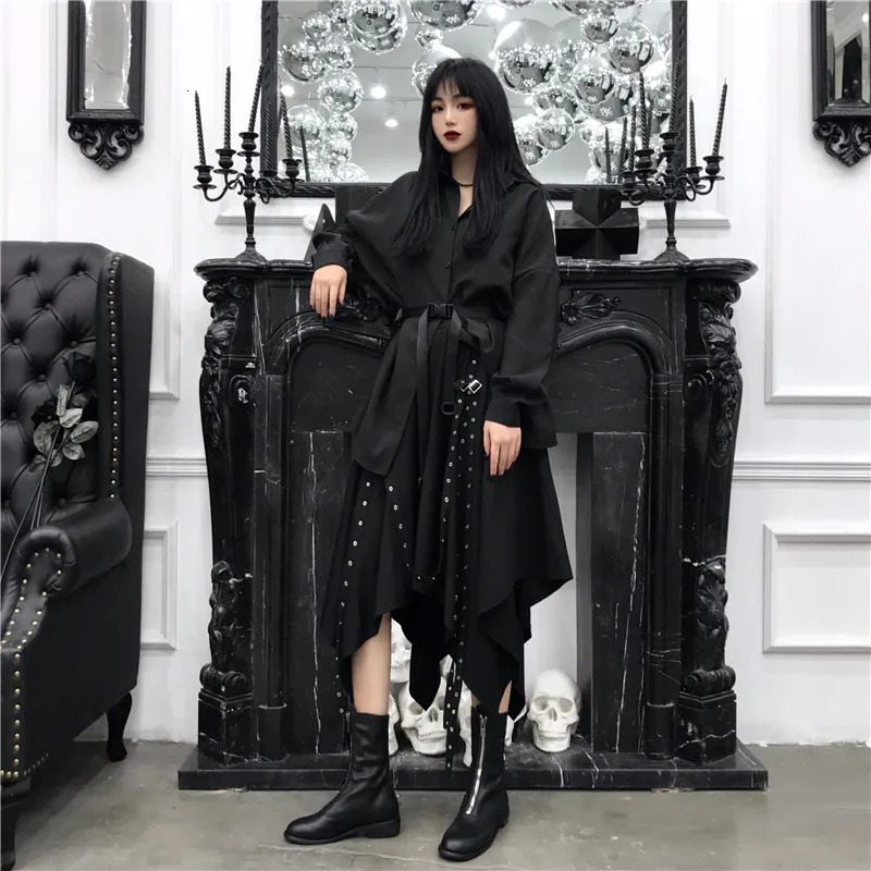 Y2k Skirt Cosplay Punk Womens Steampunk Gothic Vintage Victorian Gypsy Hippie Party Harajuku Black Skirt 250224