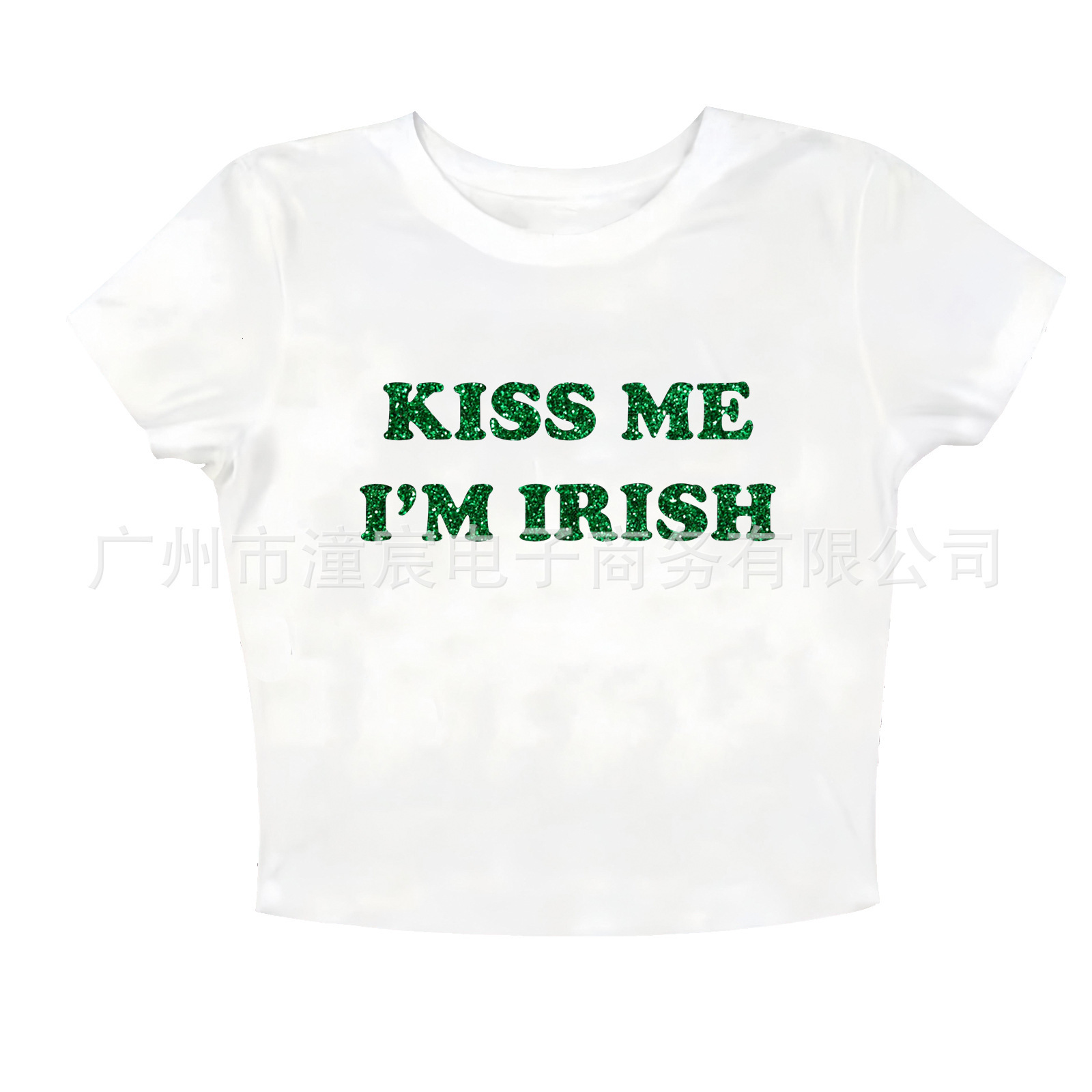 Designer Kiss Me I'm Irish Tight Hip Hop Style Short Sleeve Women's T-shirt