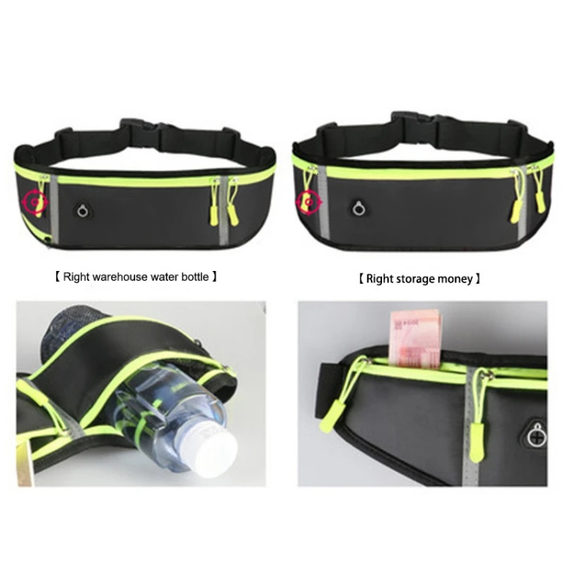 Ship from US Fashion Waist Packs Belt Bag Adjustable Strap Waterproof For Women Men Water Bottle Side Pocket Running Travel Hiking 250227FBB