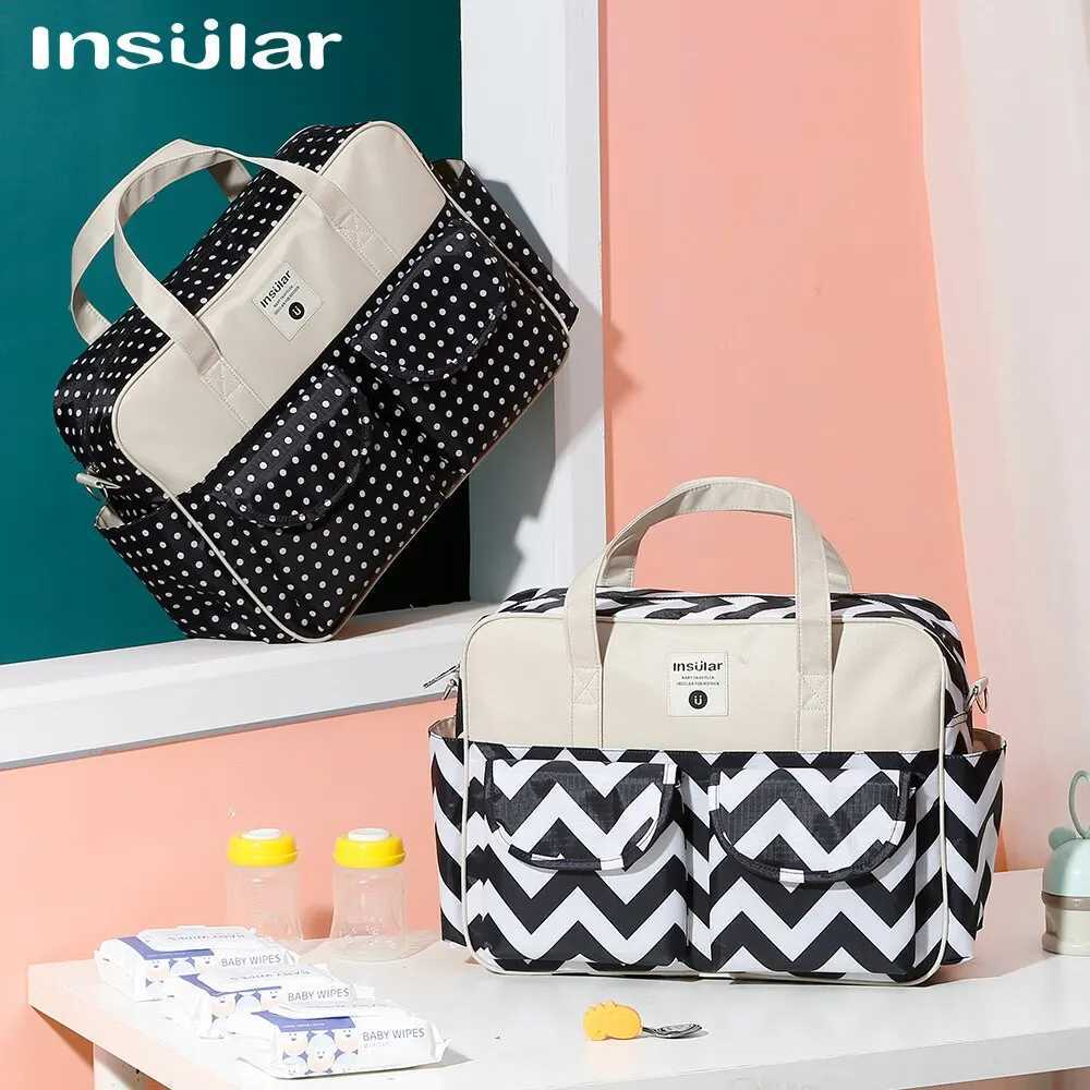 Diaper Bags Fashion Print Diaper Tote Bag Baby Organizer Large Capacity Baby Nappy Bags for Mom Multifunction Travel Stroller Bag Baby Stuff Y250227F9