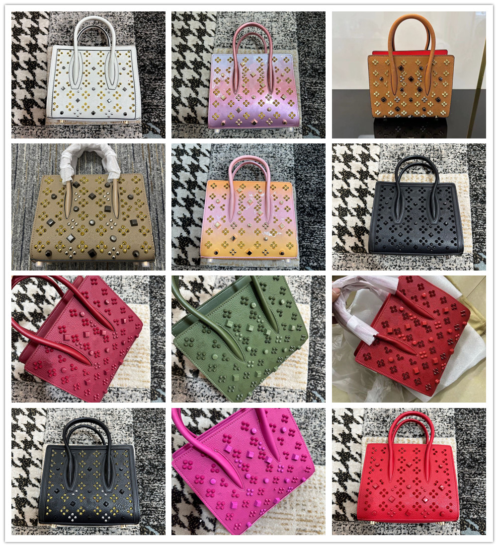 Cabata Bags Rivet Totes Designer Studded Red -Bottom Bag Genuine Leather Shopping Bags Handbag medium Composite Handbags Purse Foreign Rock Stud Free shipping