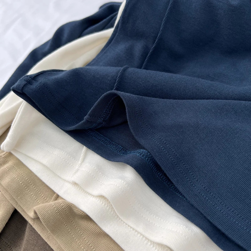 Slim Fit Striped Pit Solid Basic Tops Round Neck Long Sleeved Tshirt Womens Spring Autumn Inner Layup Bright Thread Tee 250226