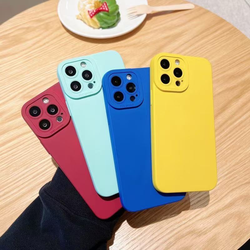 Suitable for iPhone 14 Promax phone case, Apple 13 Pro liquid silicone cover, Apple 16 anti drop protective case, 8 fashionable and simple candy color