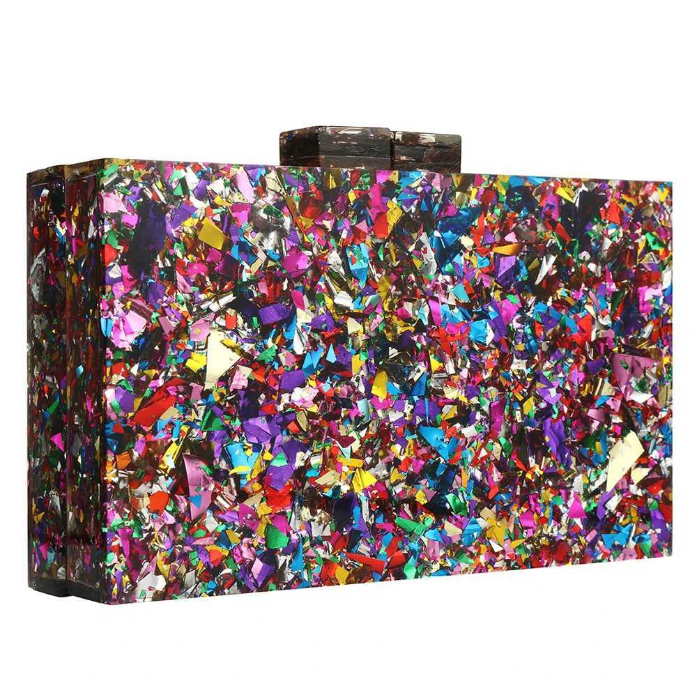 New Arrival Hot Wallet Stylish Multi-Color Sequin Evening Bag Luxury Acrylic Handbag Women Bridal Party Prom Blingbling Wedding Clutch Purse T250227
