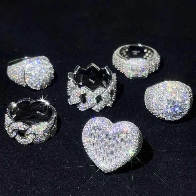 Hip Hop DJMAX Full For Original Sterg Sier Men and Women's Moissanite Dia Finger Rings 2024