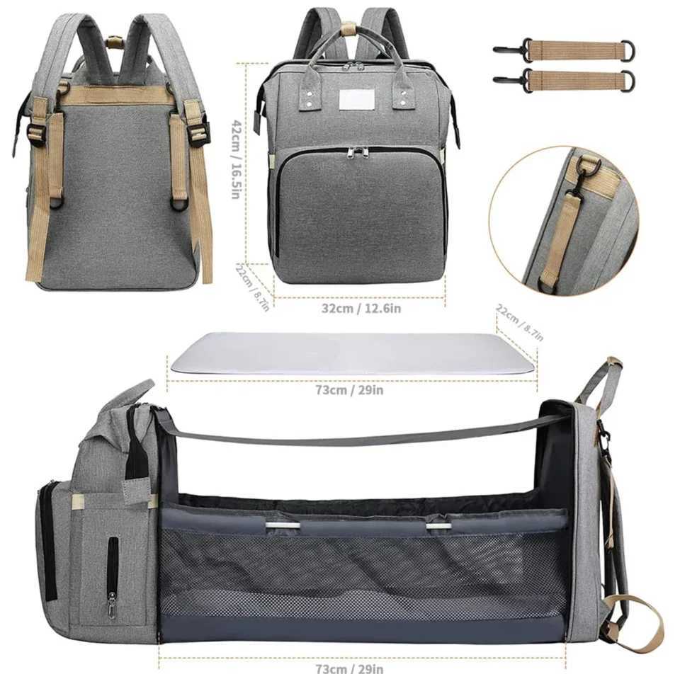 Diaper Bags Folding Mommy Bag Lightweight Portable Folding Crib Bed Large-capacity Baby Backpack Female Mommy Mummy Bag Outting Bag Y25022733O6