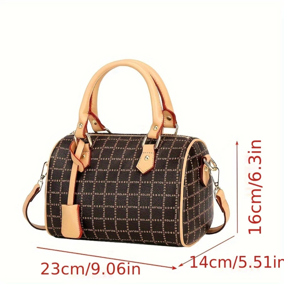 Ship from US Vintage Top Handle Boston Bag Retro Crossbody Womens Fashion Handbag Shoulder 250227FBB