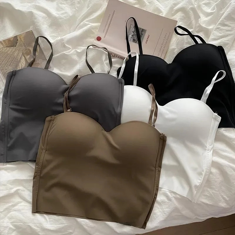 4 Colors Camisole for Women Fitness Crop Tops Mujer Ropa Summer Elegant Sexy Allmatch Casual Top Aesthetic Solid 250224Z