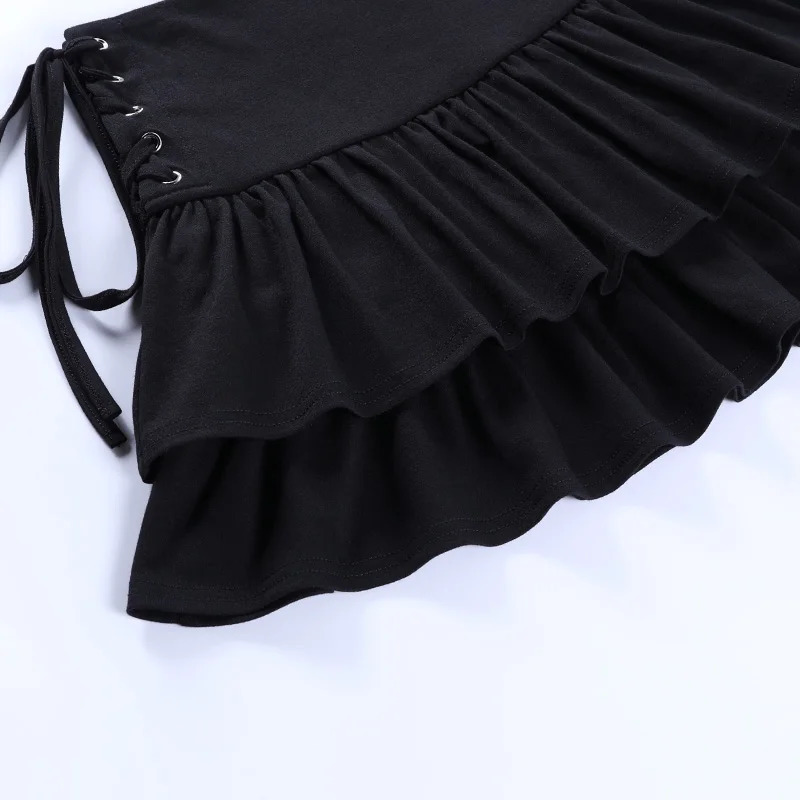 Streetwear Mall Goth Skirt Women Harajuku Y2k E-gir High Waist Bandage Mini Skirt Dark Gothic Punk Emo Alt Club Wear QY21034AH 250226