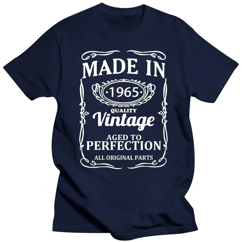 Vintage 1965 58 Years Old T Shirt Men Cotton Short Sleeve Streetwear Tshirt Camiseta Clothing Funny 58th Birthday 250226