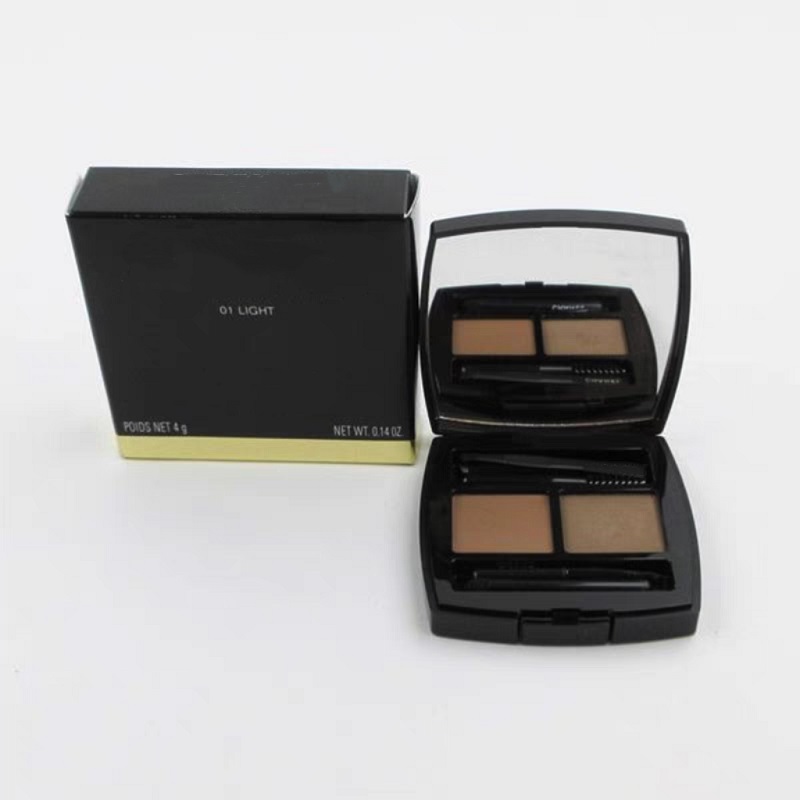 Two tone eyebrow powder plate Eyebrow Enhancers With brushes and tweezers makeup