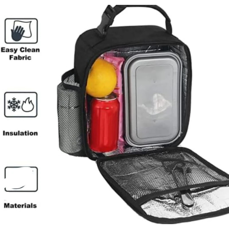 Ship from US Lunch Box for Men Women Durable Bag Adults Reusable Small Lunchbox Black 250227FBB