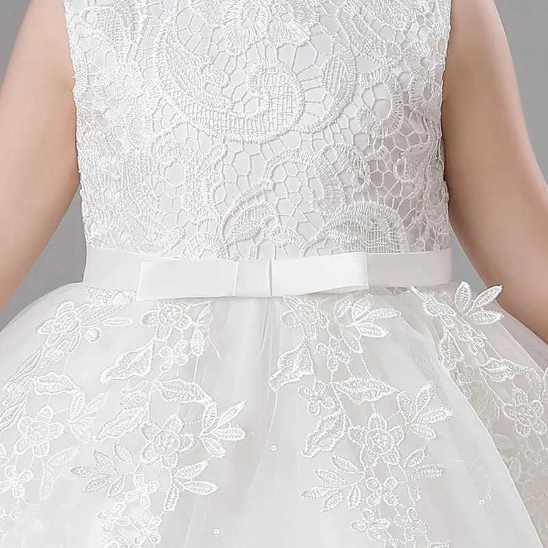 Girl's Dresses Girls Princess dress Birthday Party Piano costume Summer style Lace Sweep train Dress Y250227URTT
