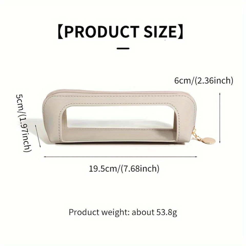 Ship from US Portable Makeup Pouch Cosmetic Pen Lipstick Bag Travel Brush Organizer Pursesized With Transparent Window Zipper Closure 250227FBB