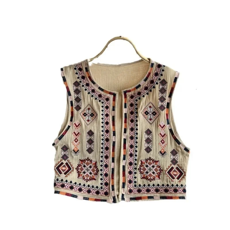 Vintage Bohemian Style Women Summer Heavy y Loose Fit Top Sensible y Differentiated Elegant Trendy Vest 250226