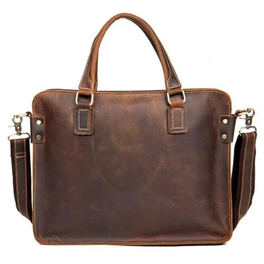 Ship from US Genuine Leather Messenger Bag for Men Women Business Travel Anti Theft Waterproof Portable Briefcase 250227FBB